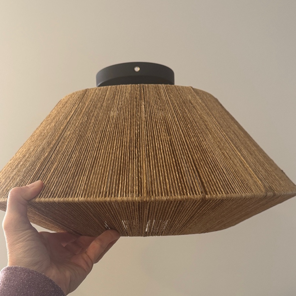 18” Jute Weave Flushmount Light